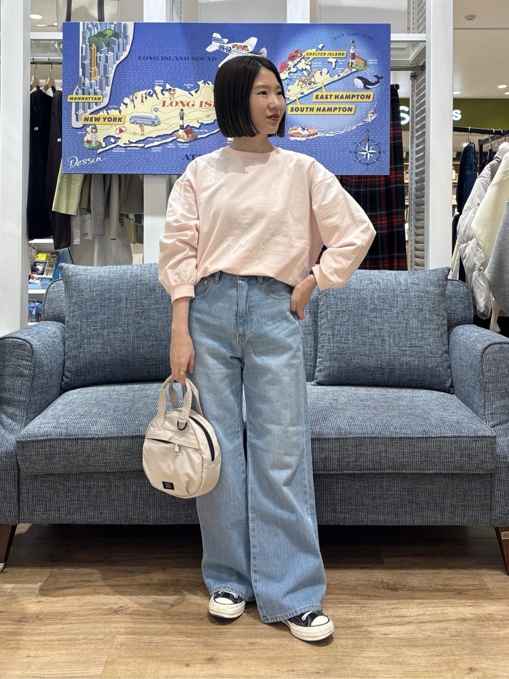 risaさんの「Dessin｜【360度可愛い・洗える】バックヘンリーカットソー」を使ったコーディネート