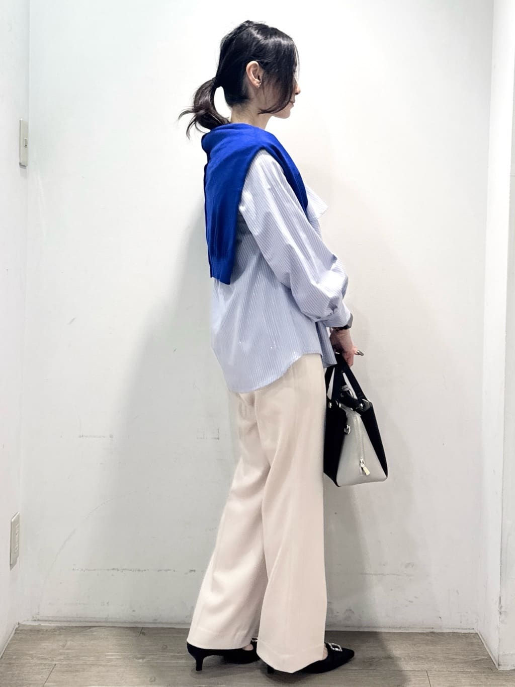yuicciさんの「OPAQUE.CLIP｜柄編みクルーネックカーディガン【洗濯機OK】《7col》」を使ったコーディネート