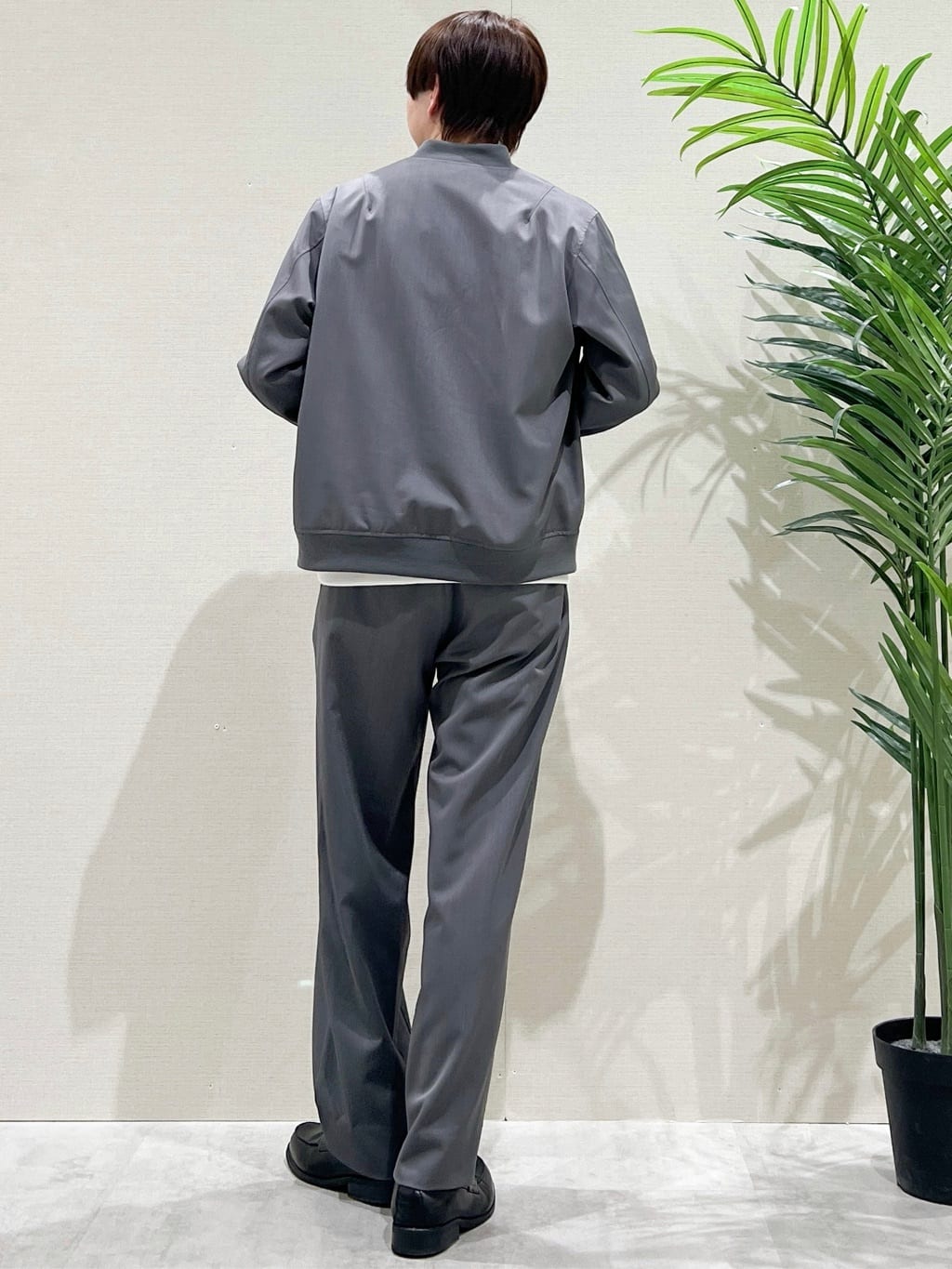 SHI-MAさんの「THE SHOP TK｜FLEX LINE ストレッチリブブルゾン　ストレッチ/防シワ/マシンウォッシャブル/セットアップ可」を使ったコーディネート