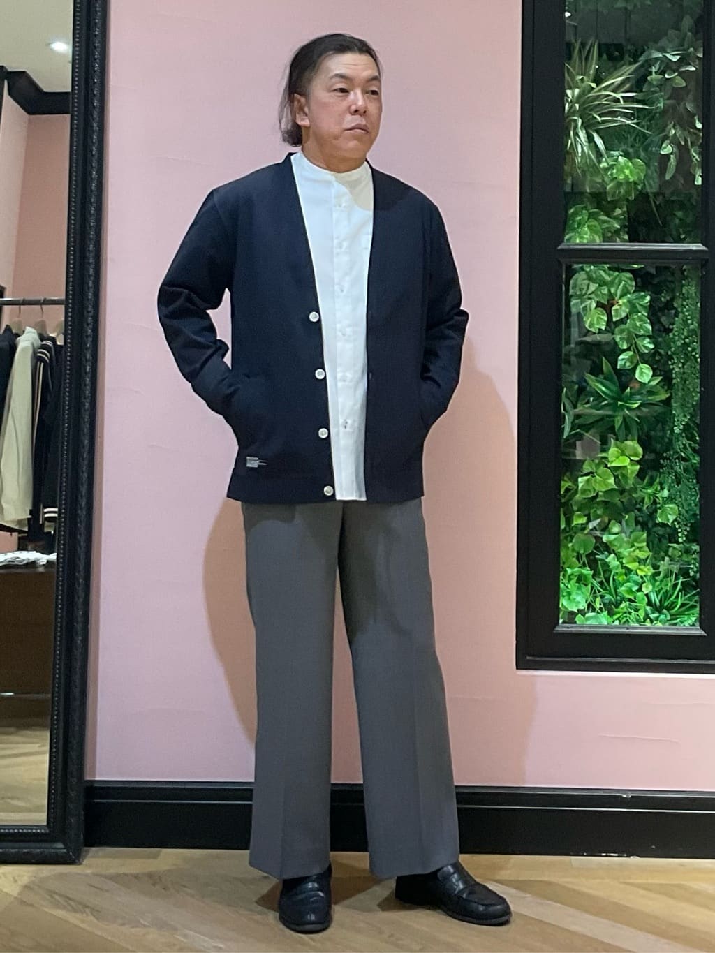 Nagaseさんの「DRESSTERIOR｜200双糸 バンドカラーシャツ」を使ったコーディネート