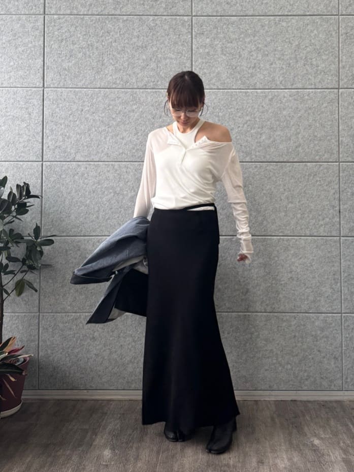 designer yukaさんの「CODE A｜【ReRe】easy－fit long skirt」を使ったコーディネート