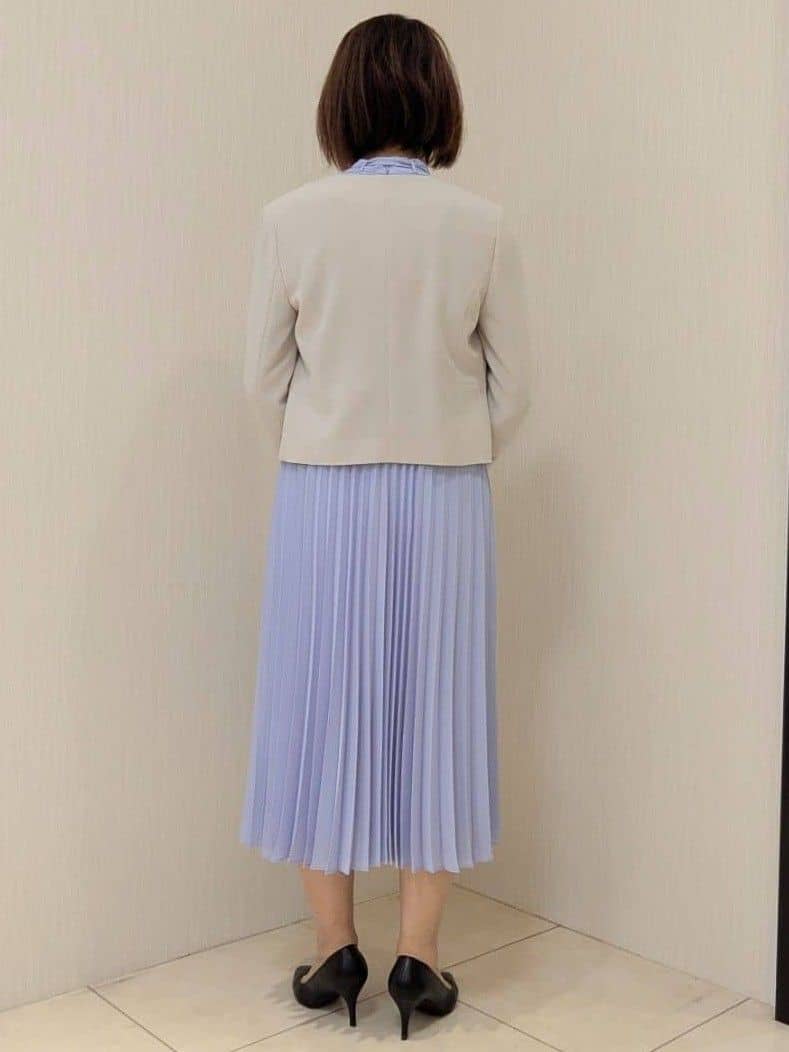 u-macoさんの「UNTITLED｜◆【フォーマル/洗える】ボウタイ プリーツワンピース」を使ったコーディネート