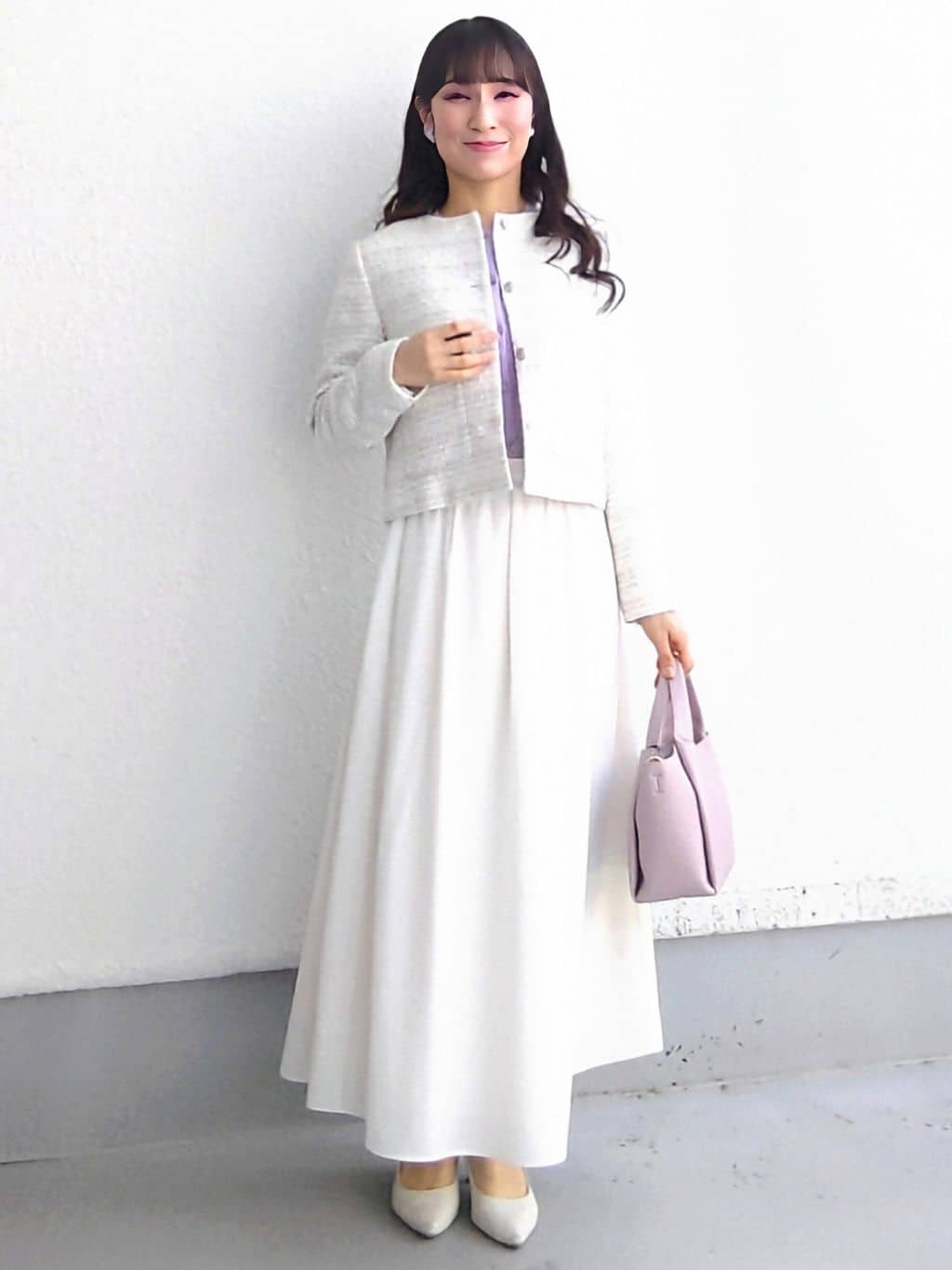keinaさんの「SunaUna｜【ON/OFF着回し】カラーツイードジャケット」を使ったコーディネート