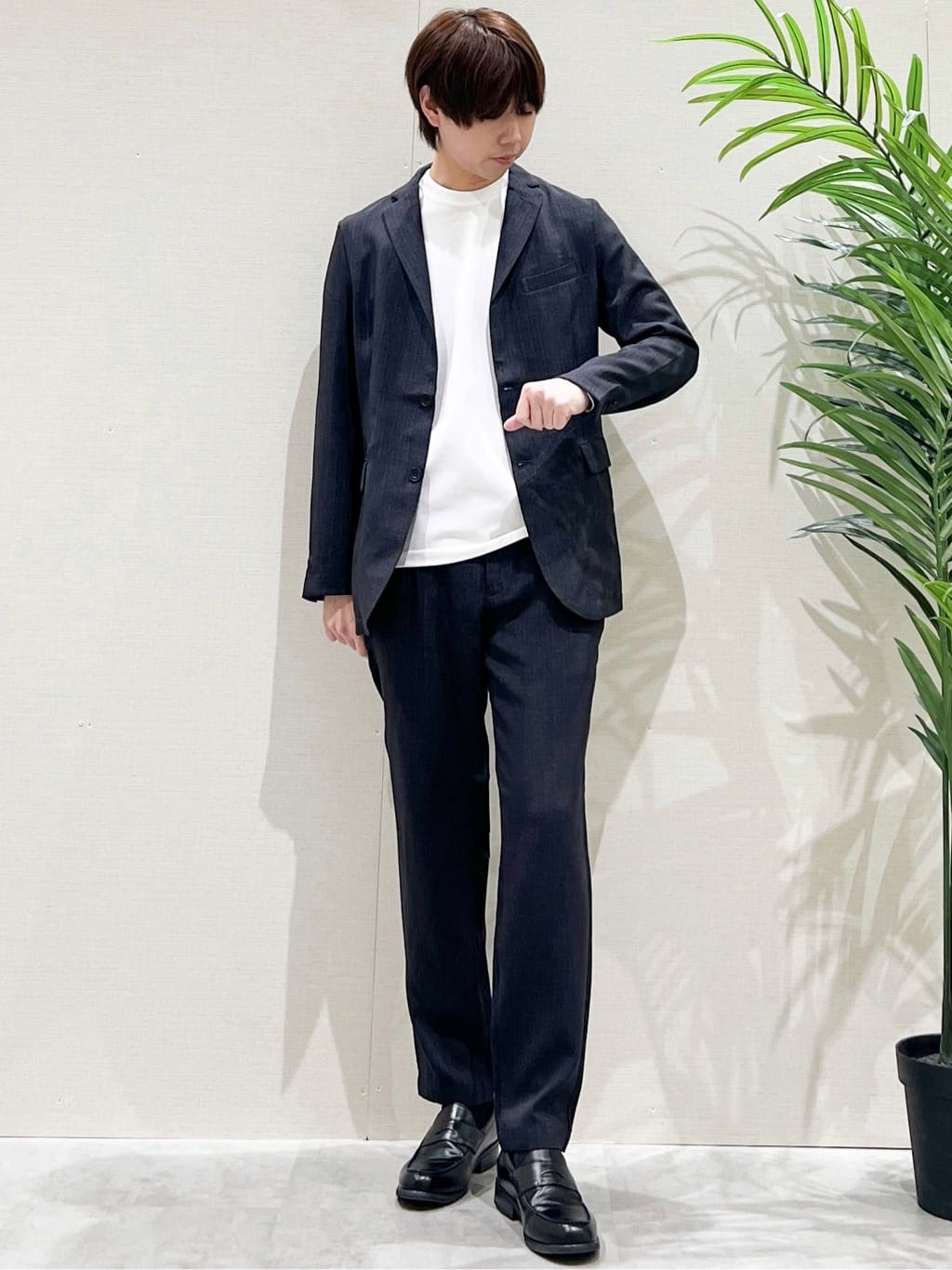 SHI-MAさんの「THE SHOP TK｜【LINO FINE】リネンライク テーラードジャケット 吸水速乾/イージーケア/UVカット/洗濯機」を使ったコーディネート