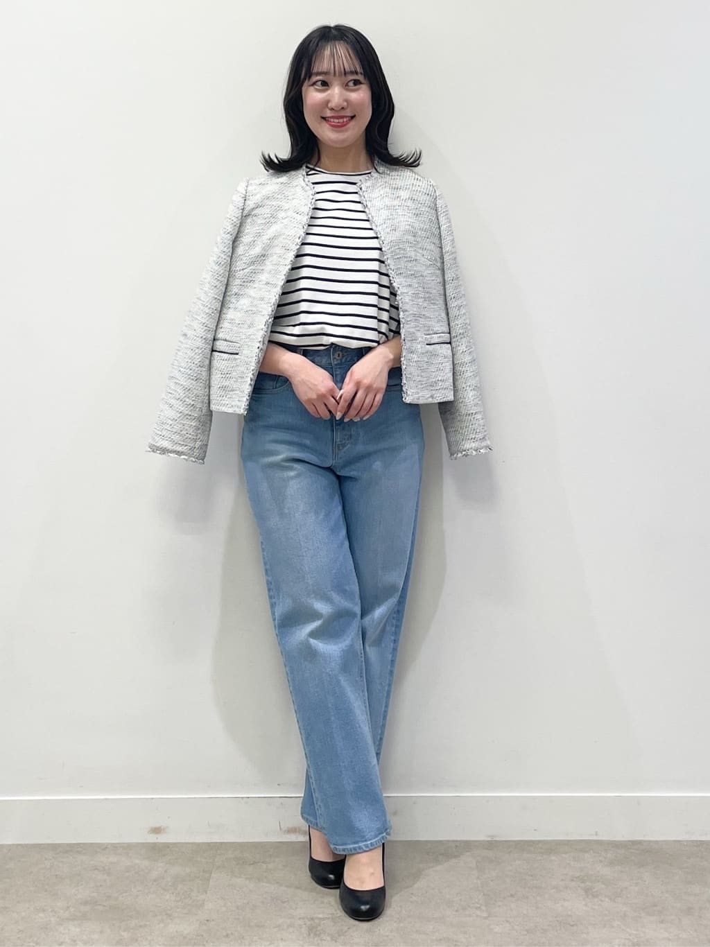 yukariさんの「Dessin｜ツイードクルーネックジャケット」を使ったコーディネート