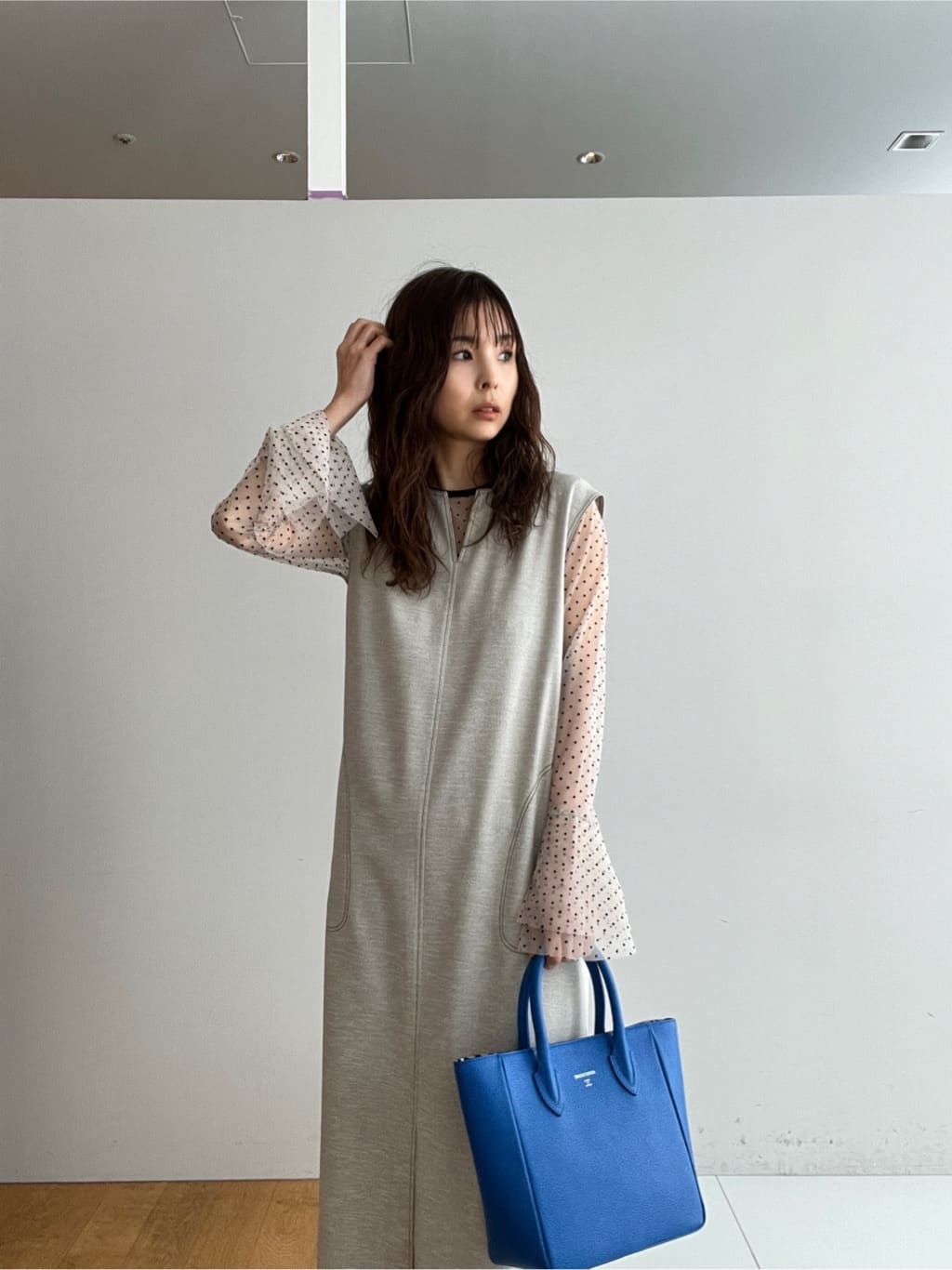 misaさんの「DRESSTERIOR｜【セットアップ可/UVカット/接触冷感/吸水速乾】ウォッシャブル Iラインワンピース」を使ったコーディネート