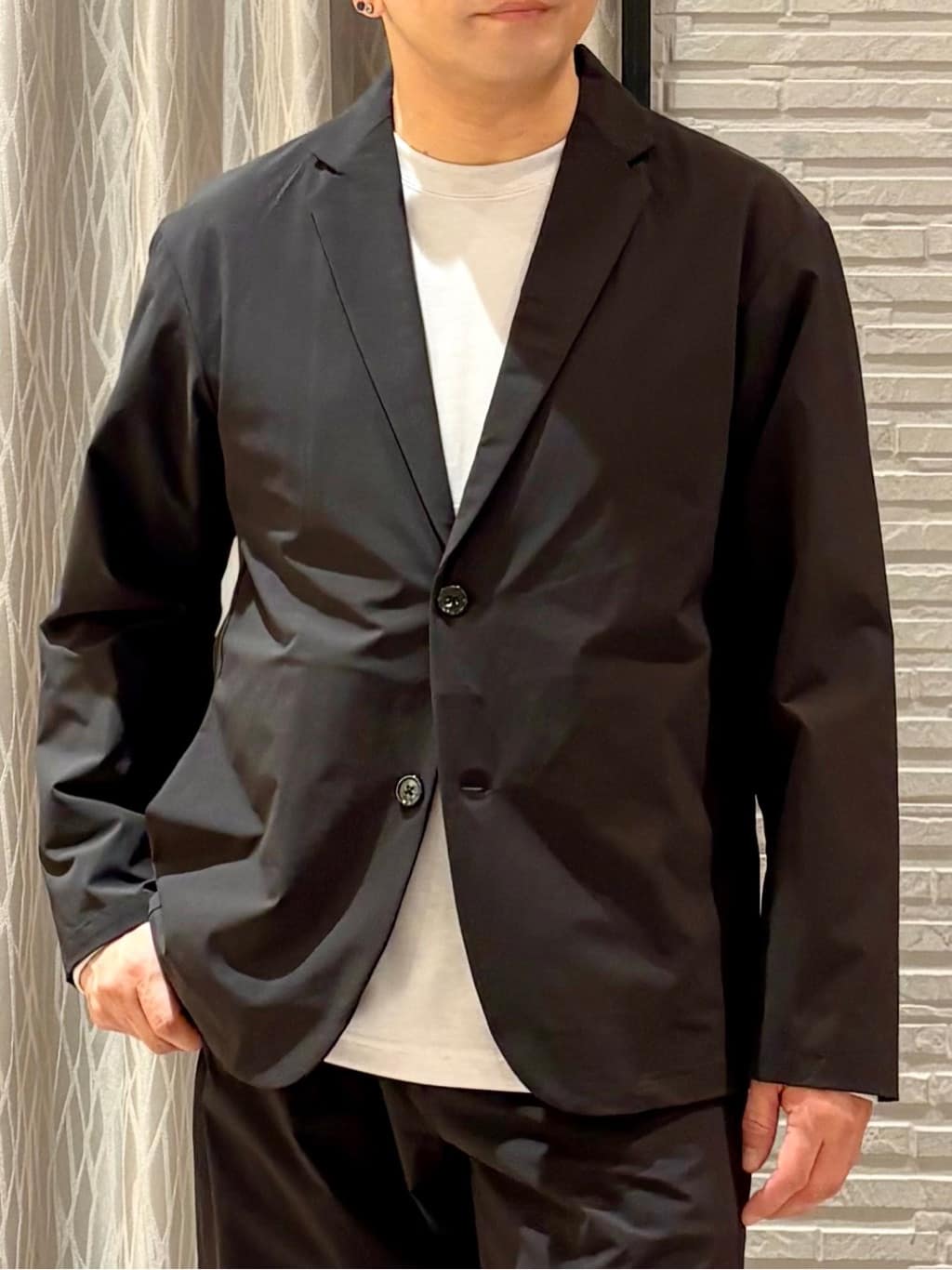 Pーyamaさんの「THE SHOP TK｜《KURO》コーデュラナイロン ジャケット セットアップ可／防シワ／撥水／ストレッチ」を使ったコーディネート