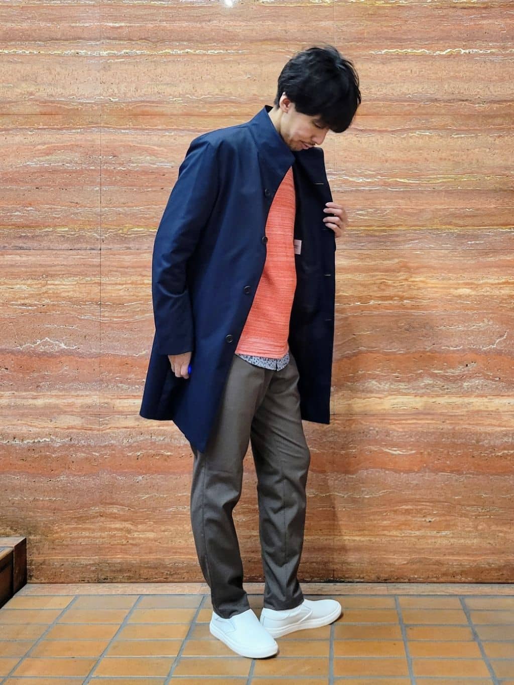 piroyaさんの「TAKEO KIKUCHI｜撥水ツイル スタンドカラー コート」を使ったコーディネート