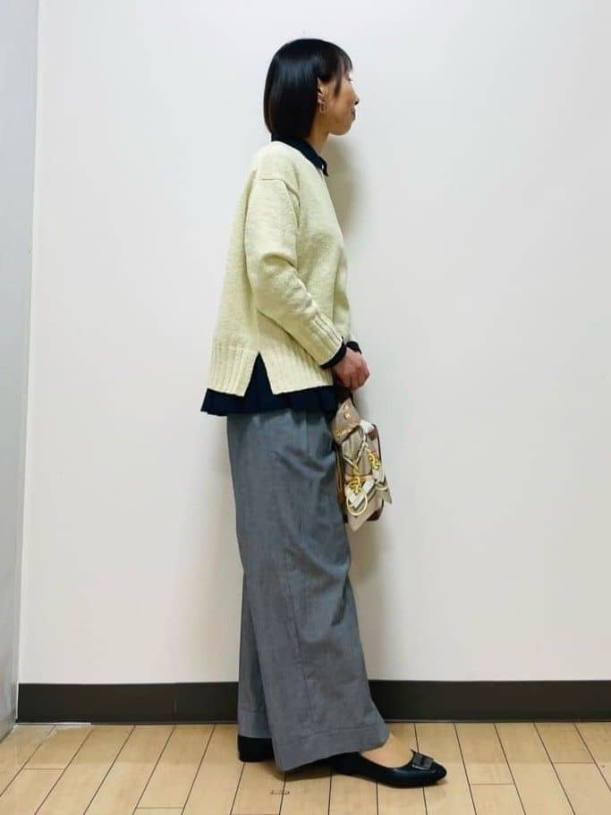 Riiさんの「Reflect｜【レイヤードにおすすめ◎】ロング丈リラクシーニット」を使ったコーディネート