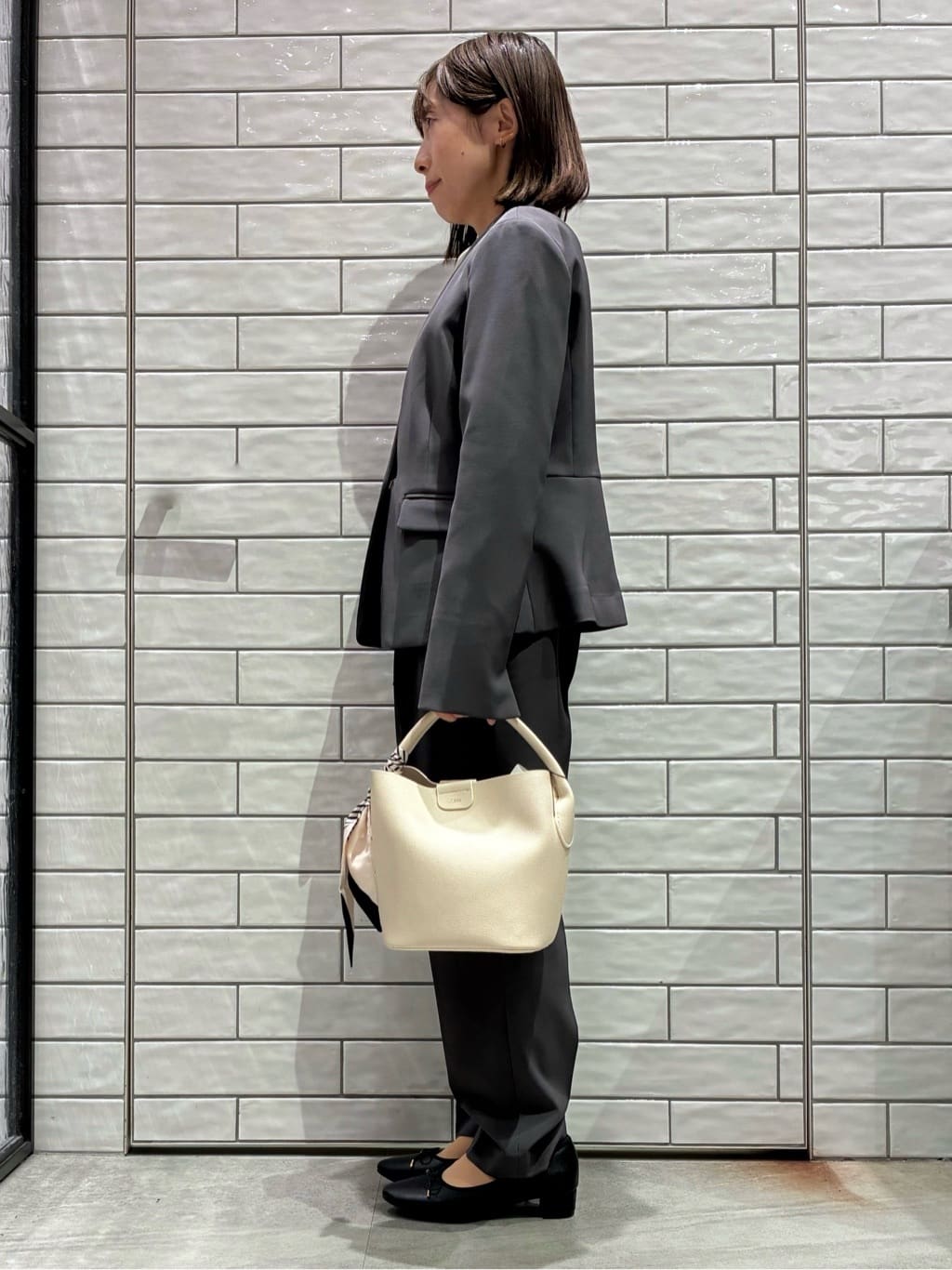 Hashiさんの「OPAQUE.CLIP｜ストレッチノーカラージャケット／セットアップ対応【洗濯機OK／防シワ／イージーアイロン】」を使ったコーディネート