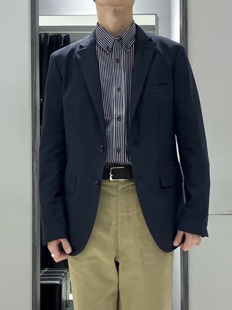わいずみさんの「TAKEO KIKUCHI｜【抗菌防臭/シーズンレス】シアサッカー ジャージシャツ」を使ったコーディネート