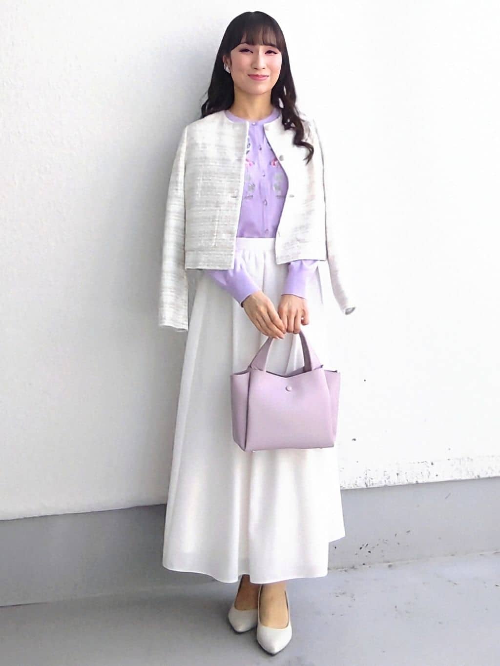 keinaさんの「SunaUna｜【ON/OFF着回し】カラーツイードジャケット」を使ったコーディネート