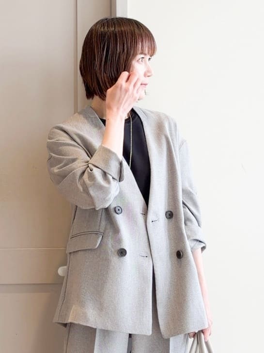 yamakoさんの「grove｜リネンライクカラーレスジャケット」を使ったコーディネート