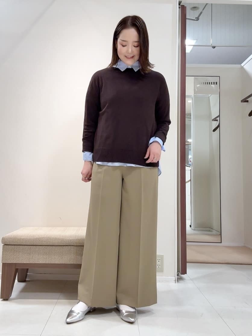 YUIさんの「UNTITLED｜【重ね着レイヤード/スーツブラウス】ファインブロードベーシックシャツ」を使ったコーディネート