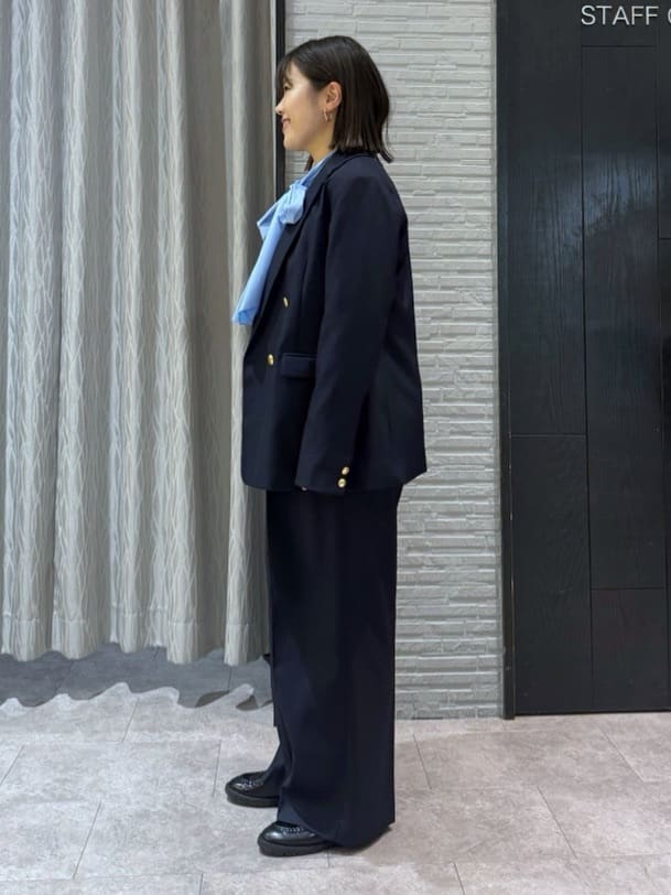 chさんの「THE SHOP TK｜【通勤にもデイリーにも】CAVIAN 金ボタンダブルブレストジャケット」を使ったコーディネート