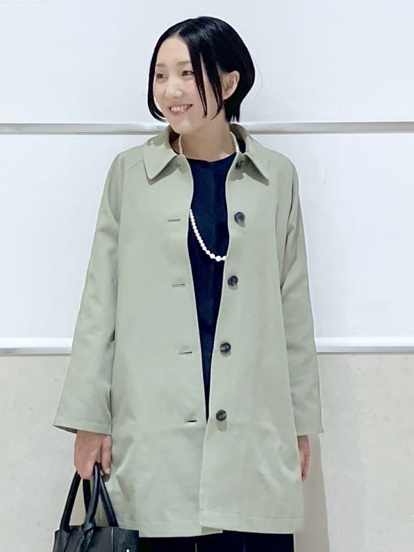 eriko さんの「Dessin｜【花粉ガード/撥水加工/洗える】ステンカラースプリングコート」を使ったコーディネート