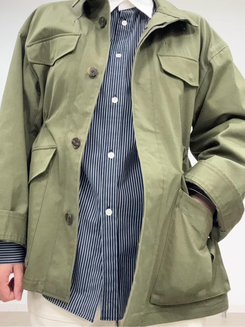 BUNさんの「DRESSTERIOR｜◆【通勤/着映え/ウォッシャブル】オーバーシルエット クレリックシャツ」を使ったコーディネート