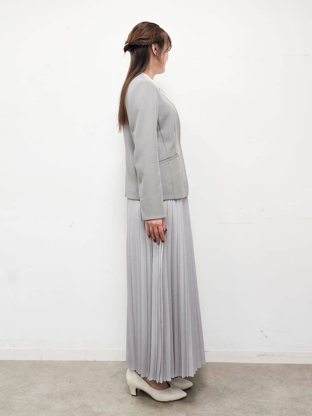 ゆゆさんの「SHOO･LA･RUE｜【洗濯機可/UV/SS-3L】すっきり好印象 ノーカラージャケット」を使ったコーディネート