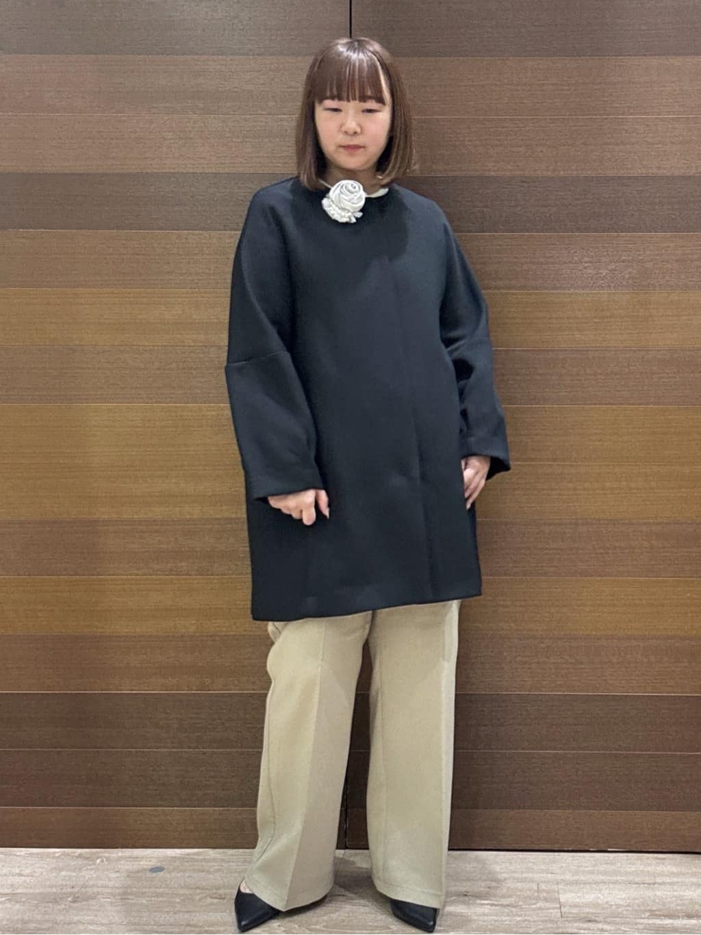 yumeさんの「OPAQUE.CLIP｜フォルムスリーブミドルコート【洗濯機OK】」を使ったコーディネート