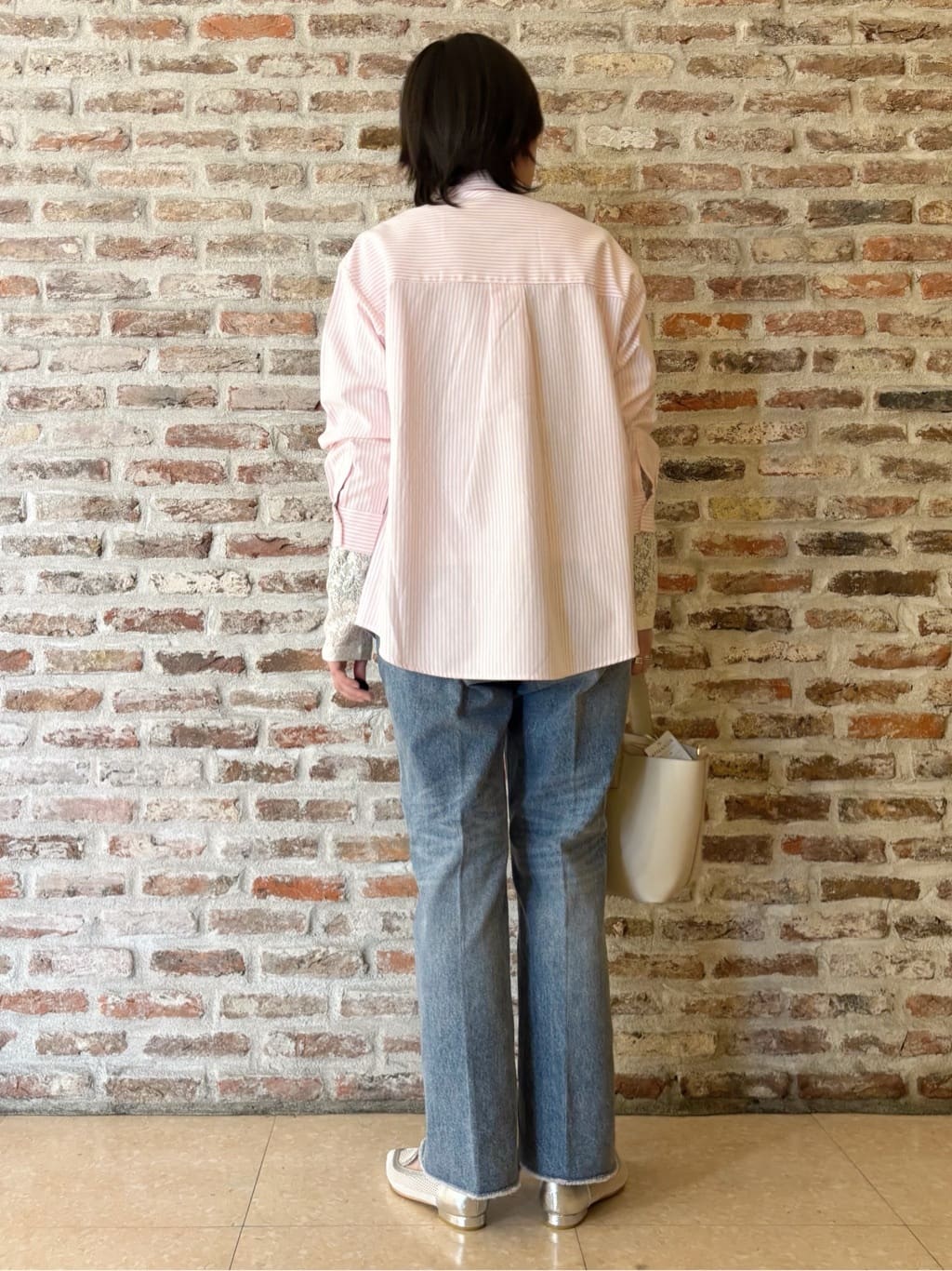 しばさんの「THE SHOP TK｜【POLO BCS 別注】ストライプOXシャツ」を使ったコーディネート