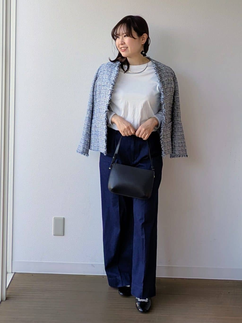 なみきさんの「UNTITLED｜【洗える】きれいめラウンドテールロンT」を使ったコーディネート