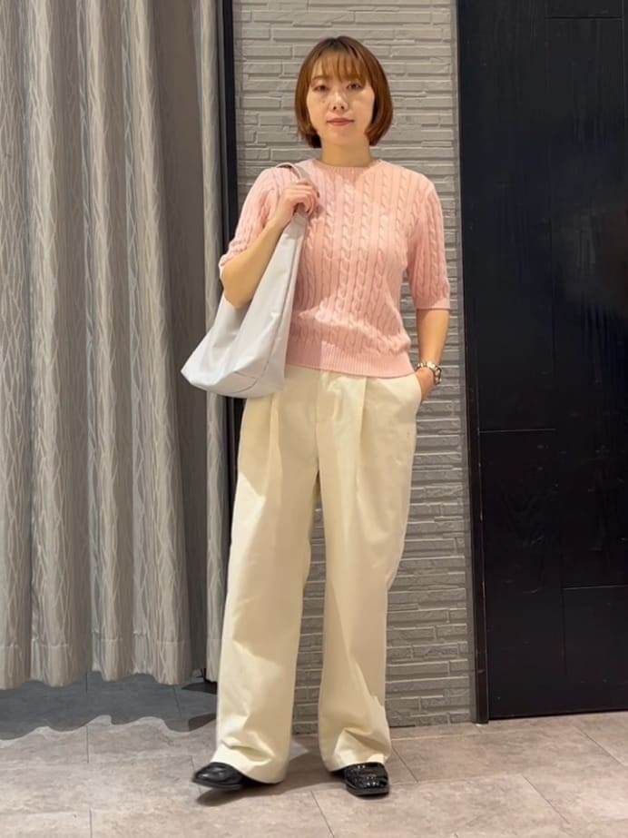ga_riさんの「THE SHOP TK｜【POLO BCS 別注】5分袖ケーブルニット」を使ったコーディネート
