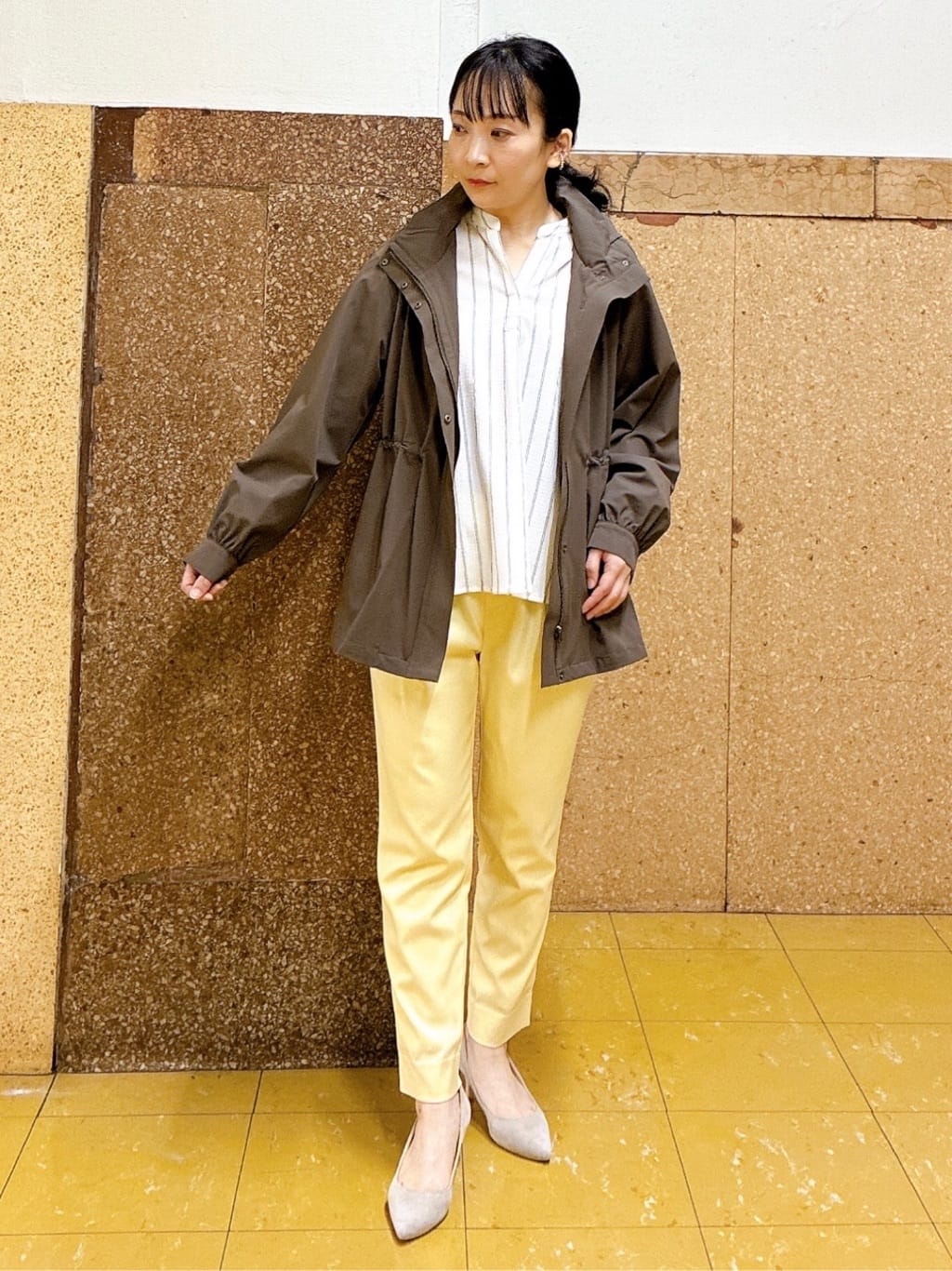 hattoriさんの「INDIVI｜【洗える／着心地楽ちん】ブラウス風ストライプカットソートップス」を使ったコーディネート