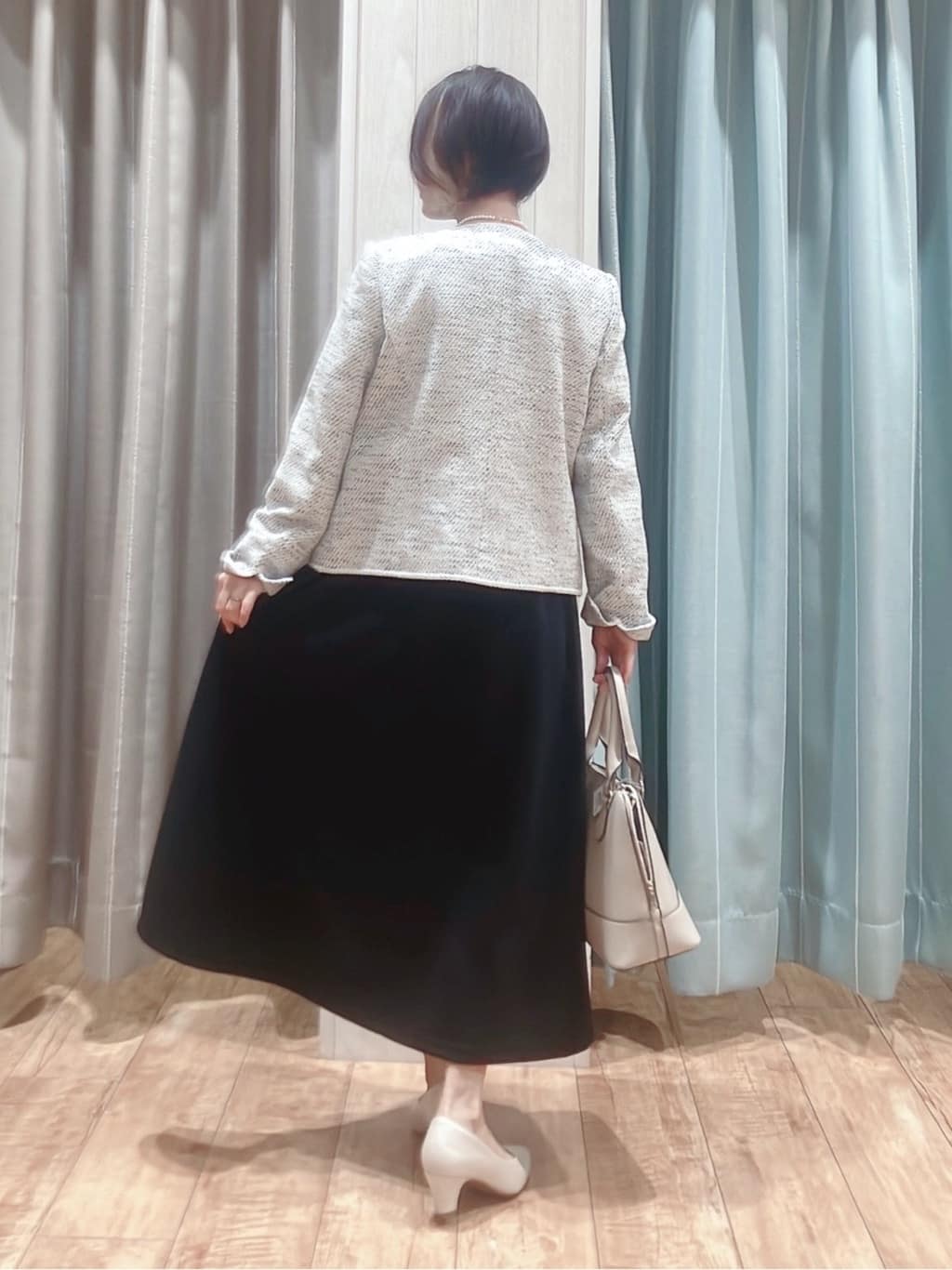 aaamiさんの「SHOO･LA･RUE｜【S-3L】オンとオフで印象が変わる ライトツイードジャケット」を使ったコーディネート