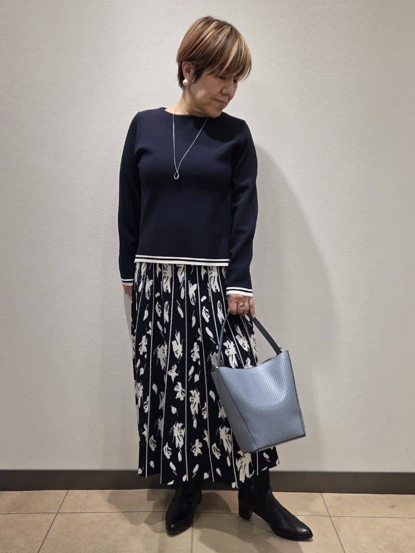 yoshiさんの「Reflect｜【セットアップ可】ダブルジャカードニットプルオーバー」を使ったコーディネート