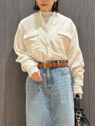 meiさんの「SHOO･LA･RUE｜【SHOO・LA・RUE DENIM】シンプルだから使いやすい Aラインスカート」を使ったコーディネート