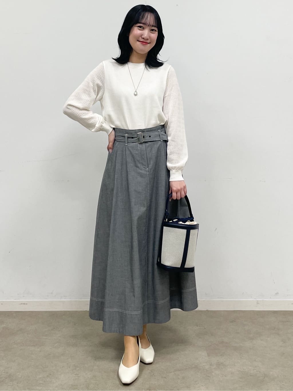 yukariさんの「Reflect｜透かしスリーブデザインハイゲージニット」を使ったコーディネート