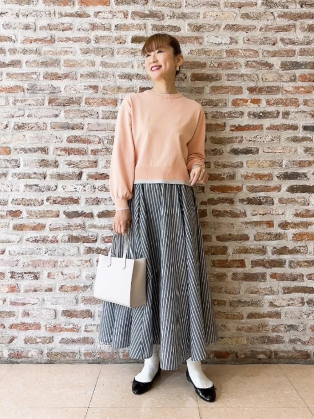 Yasucoさんの「Dessin｜【洗える】バイカラーデザインニット」を使ったコーディネート