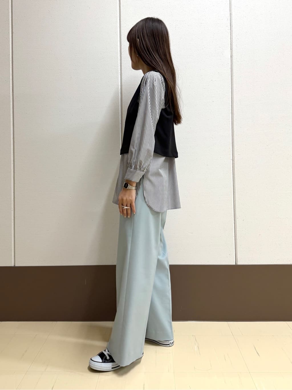 mamiさんの「INDIVI｜【洗える／UVケア】レイヤード風デザイントップス」を使ったコーディネート