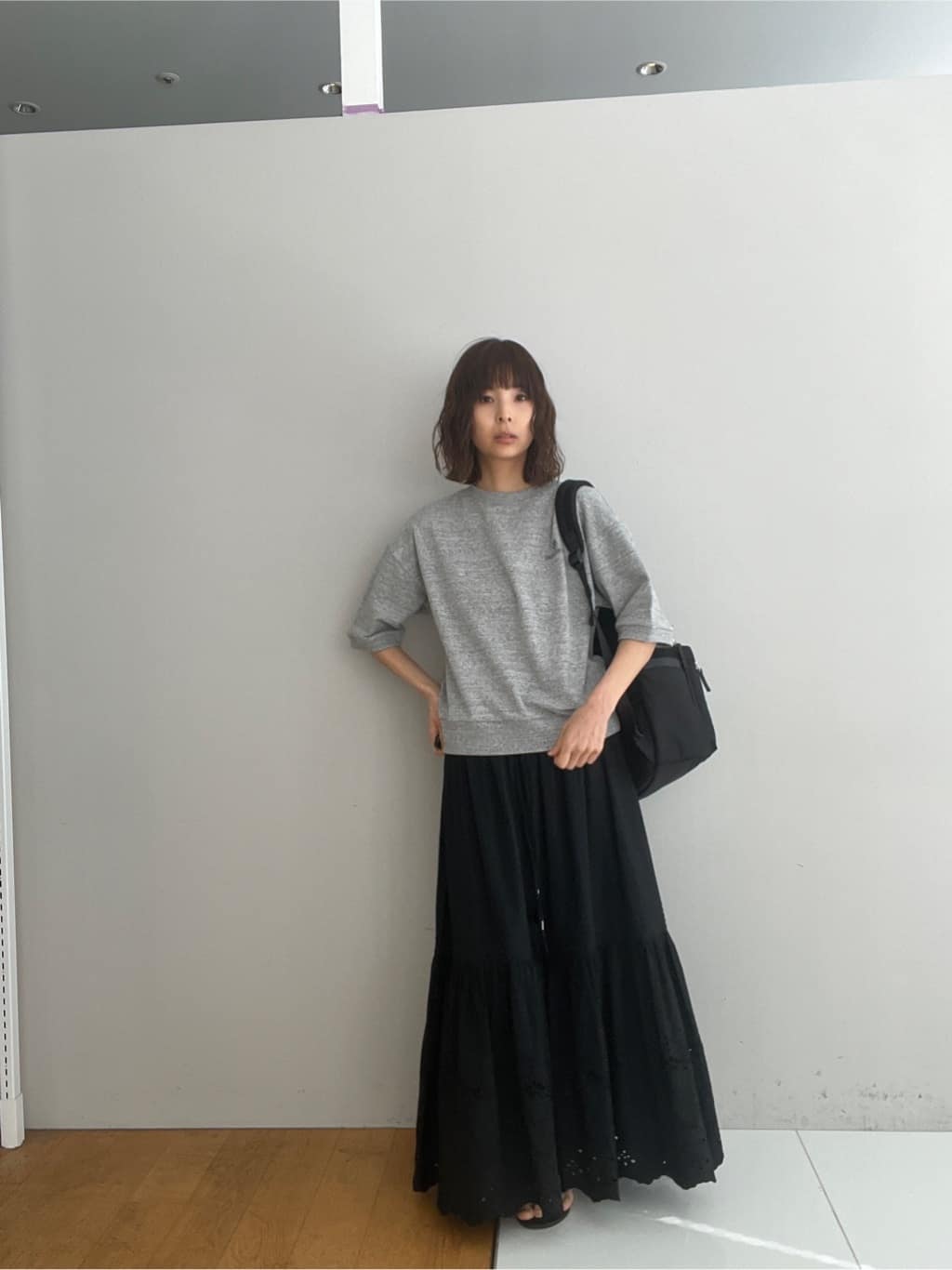 misaさんの「DRESSTERIOR｜【セットアップ可/ウォッシャブル】ストレッチ裏毛ハーフスリーブプルオーバー」を使ったコーディネート
