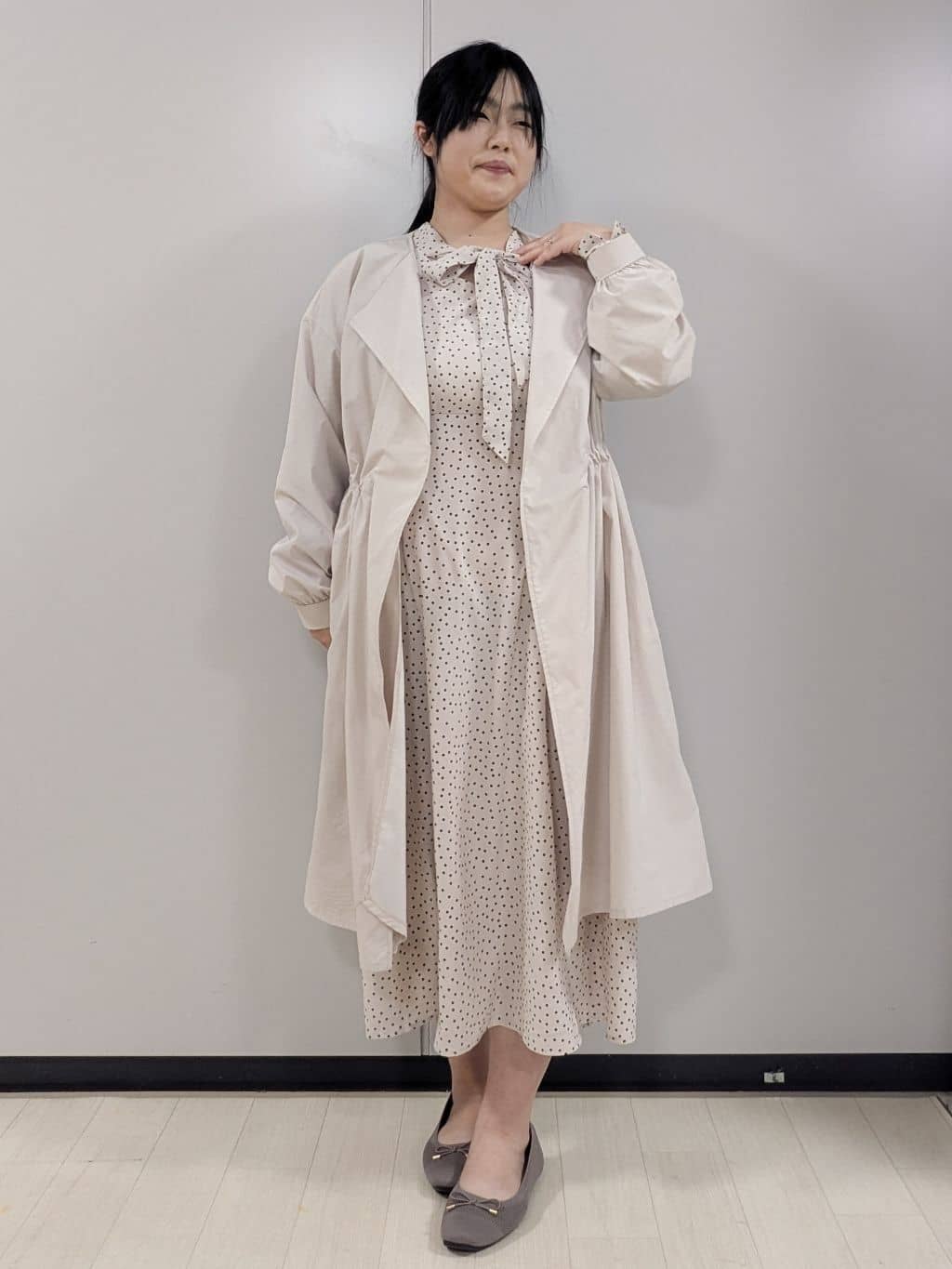 Nonさんの「index｜ヴィンテージクロスノーカラーロングコート【洗濯機OK／ストレッチ／イージーアイロン】」を使ったコーディネート