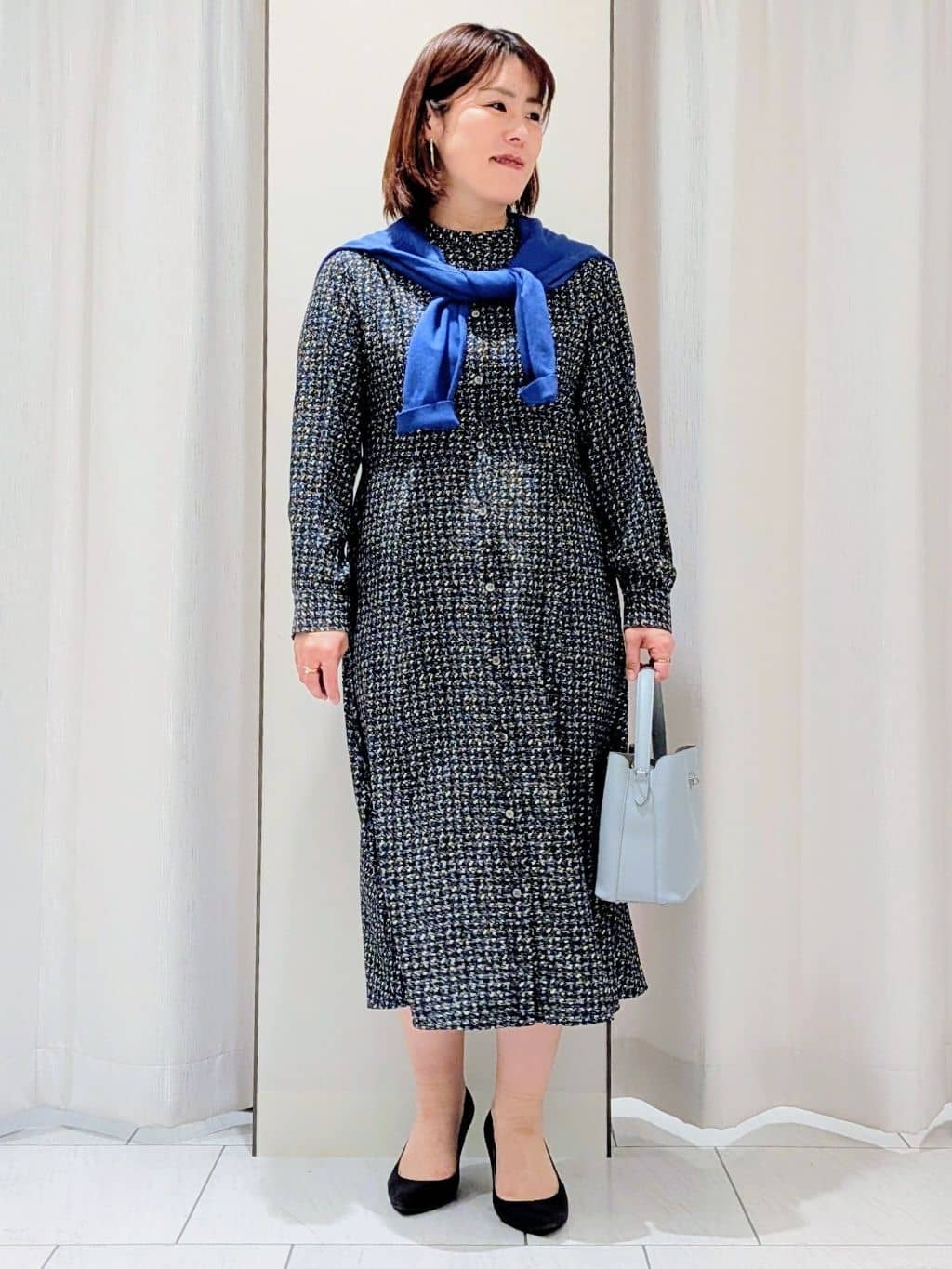 Onumaさんの「UNTITLED｜【洗える/きれいめ】クラシカルツイードワンピース」を使ったコーディネート