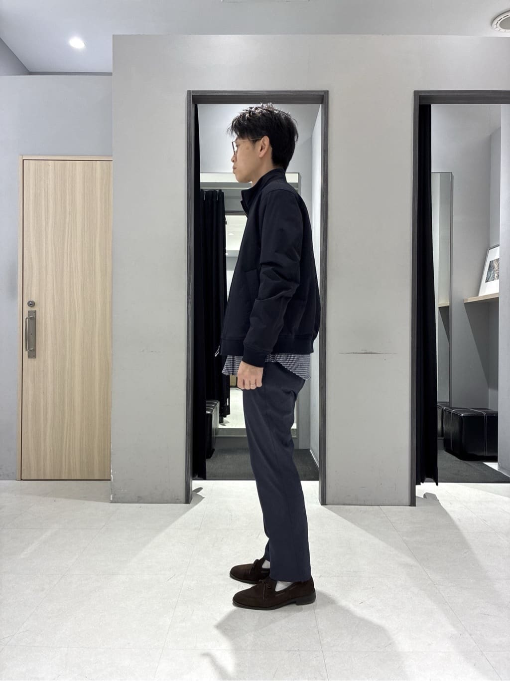 わいずみさんの「TAKEO KIKUCHI｜スタンドカラー ショート リブ ブルゾン」を使ったコーディネート