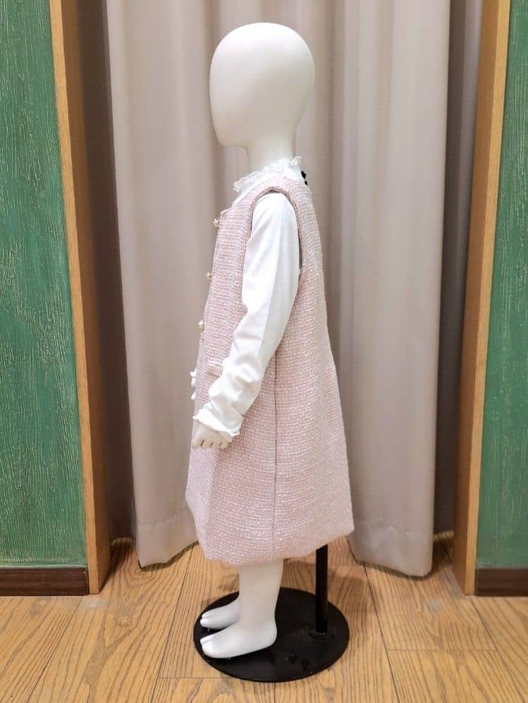 haruさんの「SHOO･LA･RUE｜【110-140cm/プチセレ】ツイードジャンパースカート」を使ったコーディネート