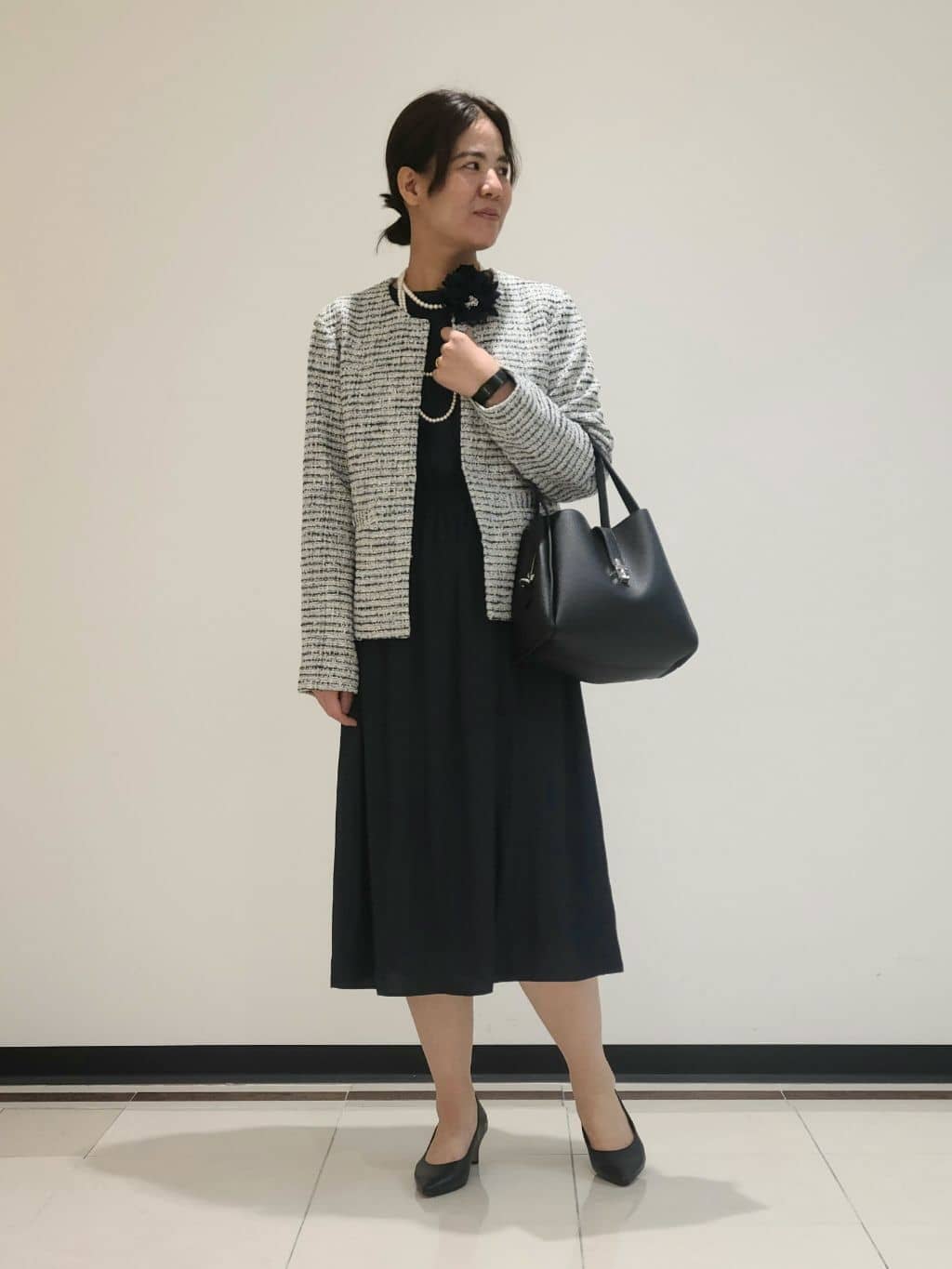 eriさんの「INDIVI｜【洗える】ギャザーフレアワンピース」を使ったコーディネート