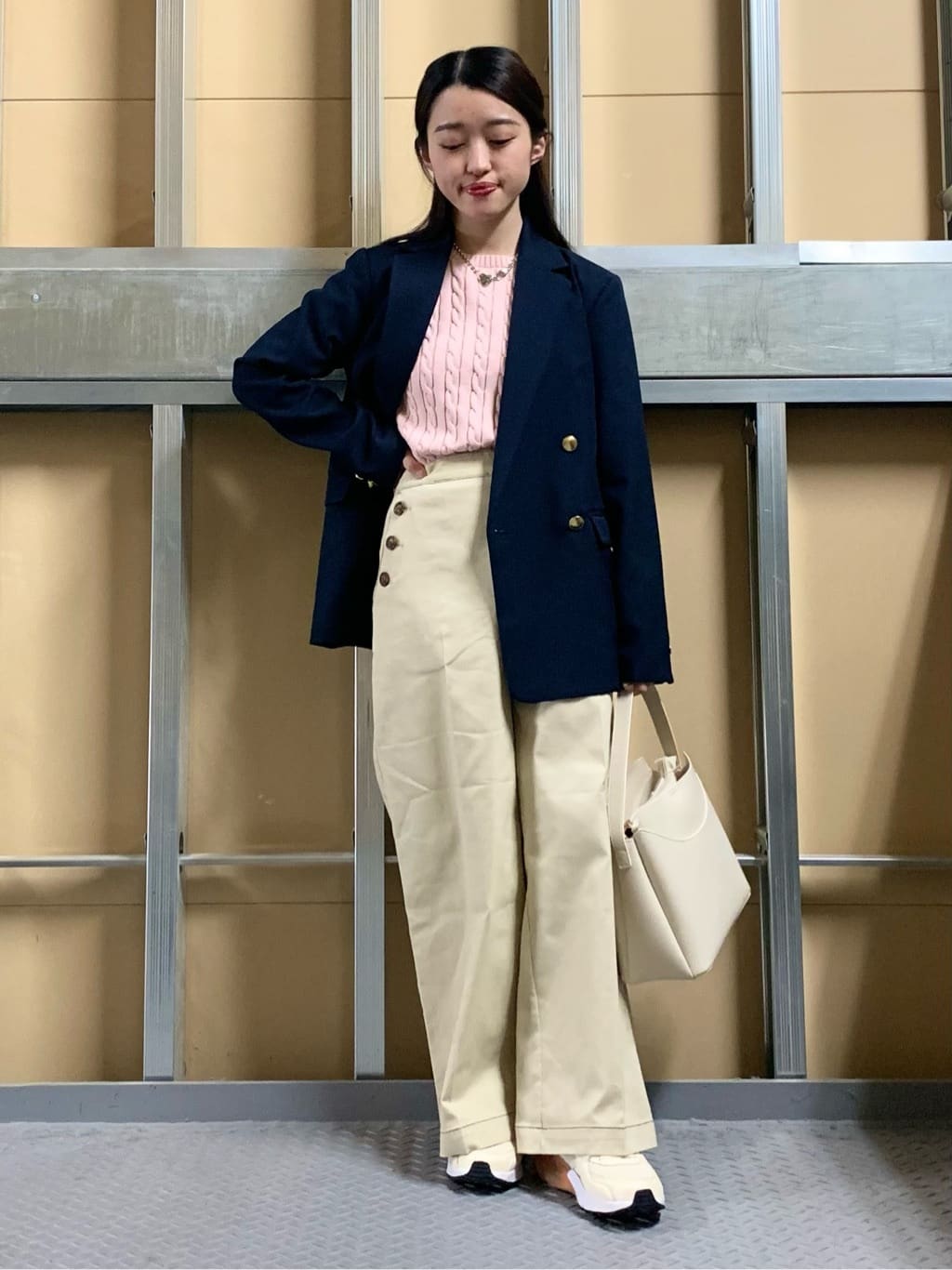 sahoさんの「THE SHOP TK｜【POLO BCS 別注】5分袖ケーブルニット」を使ったコーディネート