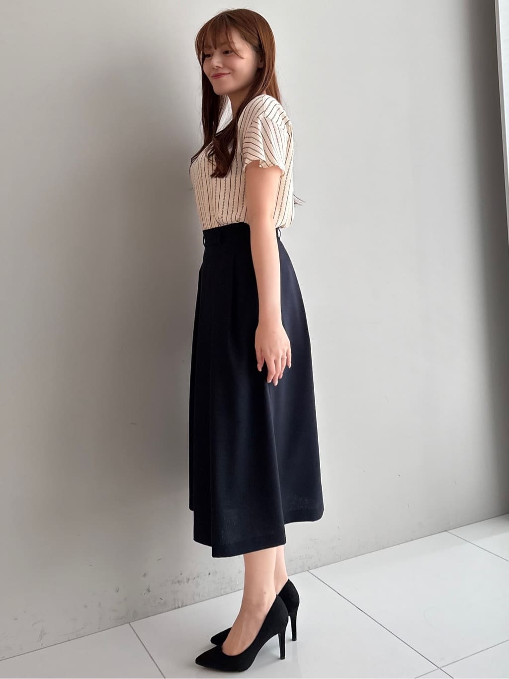sayaさんの「COUP DE CHANCE｜【手洗い可／日本製】チェーン柄ブラウス」を使ったコーディネート