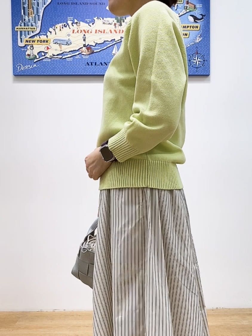 Hamaさんの「Dessin｜【洗える】コットンVネックニット」を使ったコーディネート