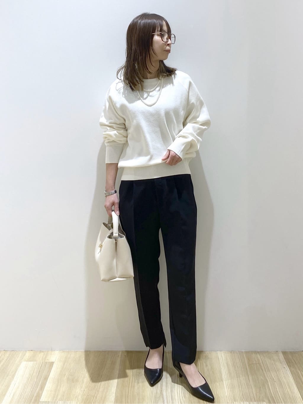 えりさんの「OPAQUE.CLIP｜スウェットライクニット【洗濯機OK】」を使ったコーディネート