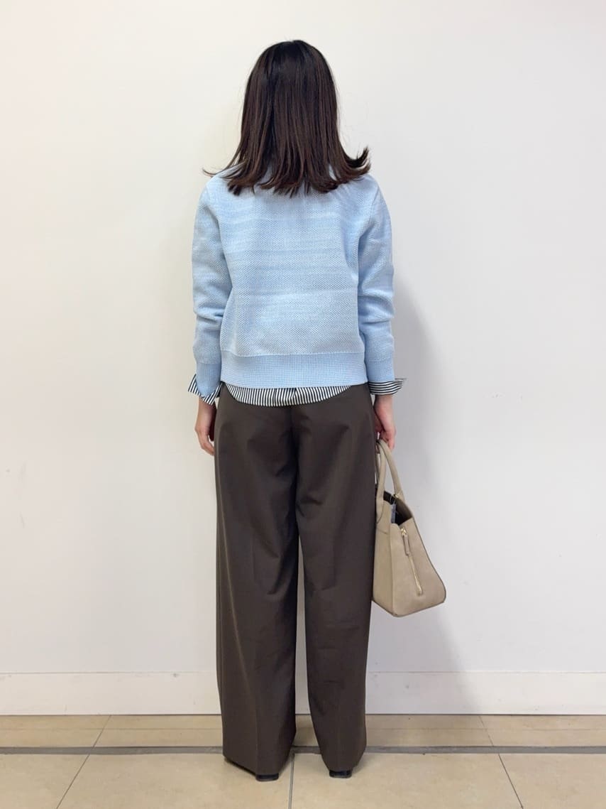 asamiさんの「UNTITLED｜【洗える/ウエスト後ろゴム】ウール混　タックワイドパンツ」を使ったコーディネート