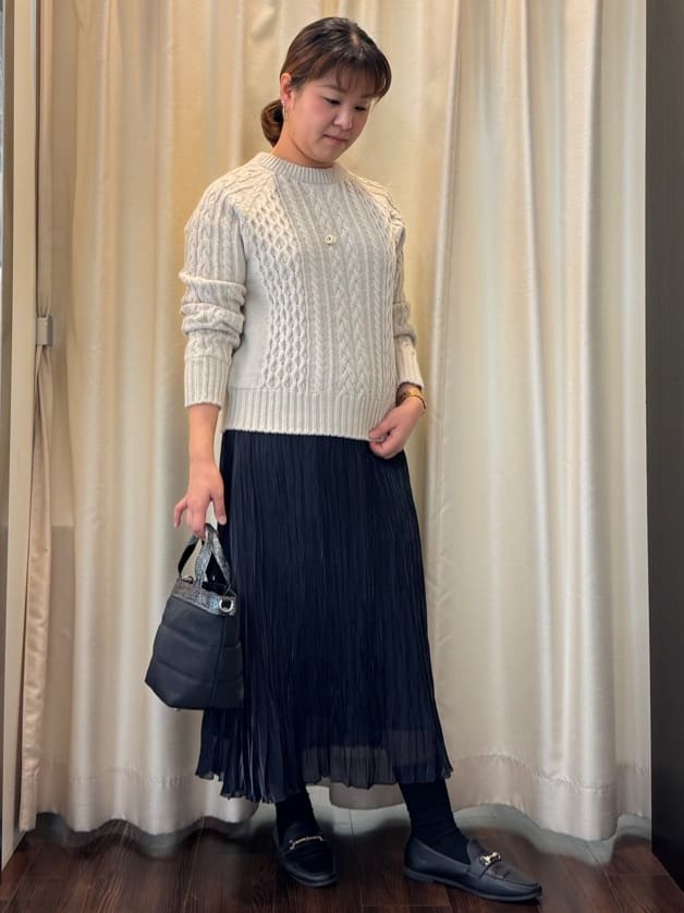 Ayaさんの「UNTITLED｜【洗える】スポンディッシュ ケーブル柄ニット」を使ったコーディネート