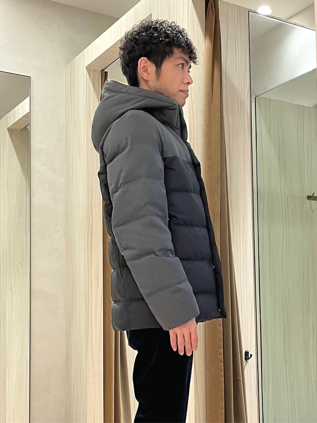 URAさんの「TAKEO KIKUCHI｜カラーコンビ ダウンブルゾン」を使ったコーディネート