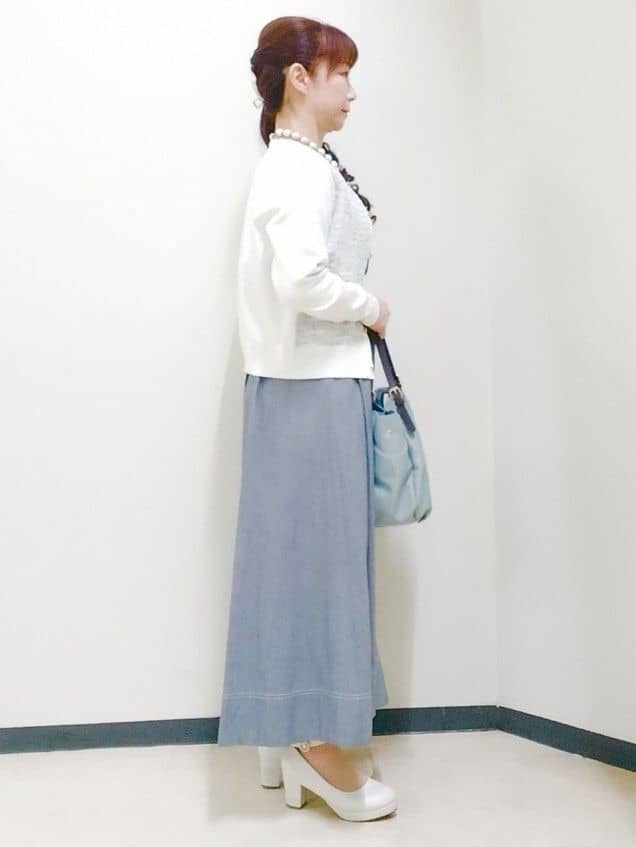 花さんの「Reflect｜ダンガリータックフレアスカート」を使ったコーディネート