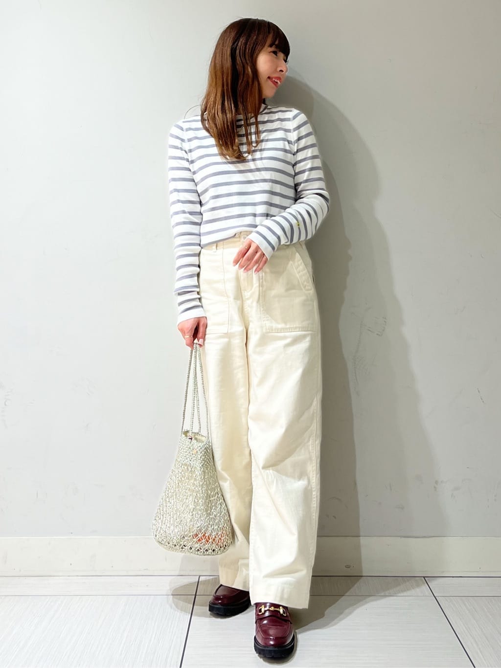 じゅんさんの「DRESSTERIOR｜◆【ウォッシャブル】コットンフルニードルボーダーニット」を使ったコーディネート