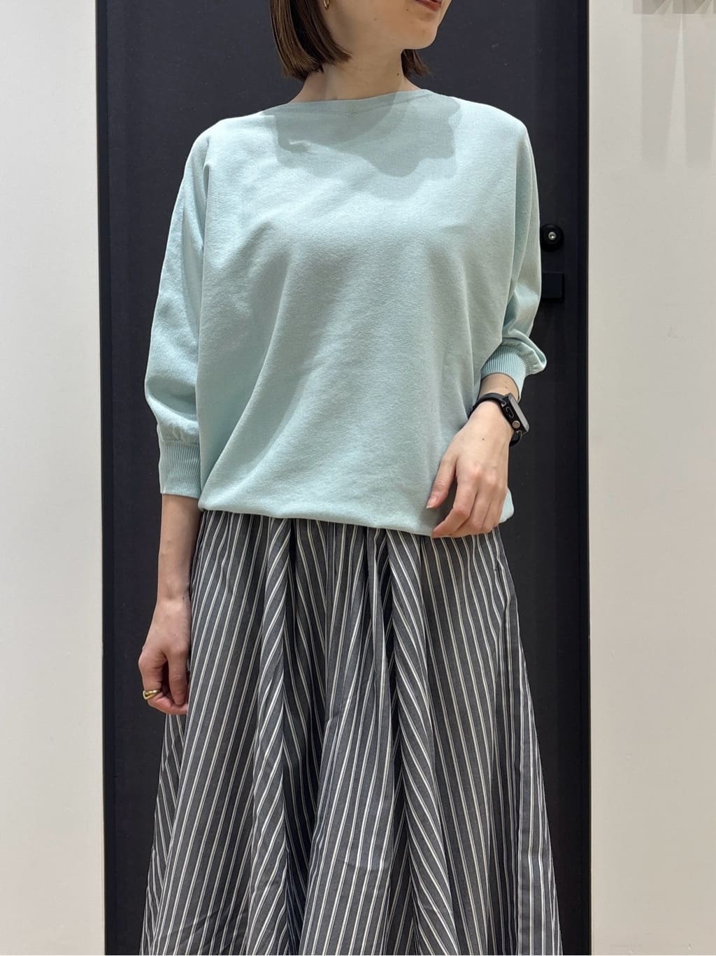 risaさんの「Dessin｜【洗える】後ろボタンニットプルオーバー七分袖」を使ったコーディネート