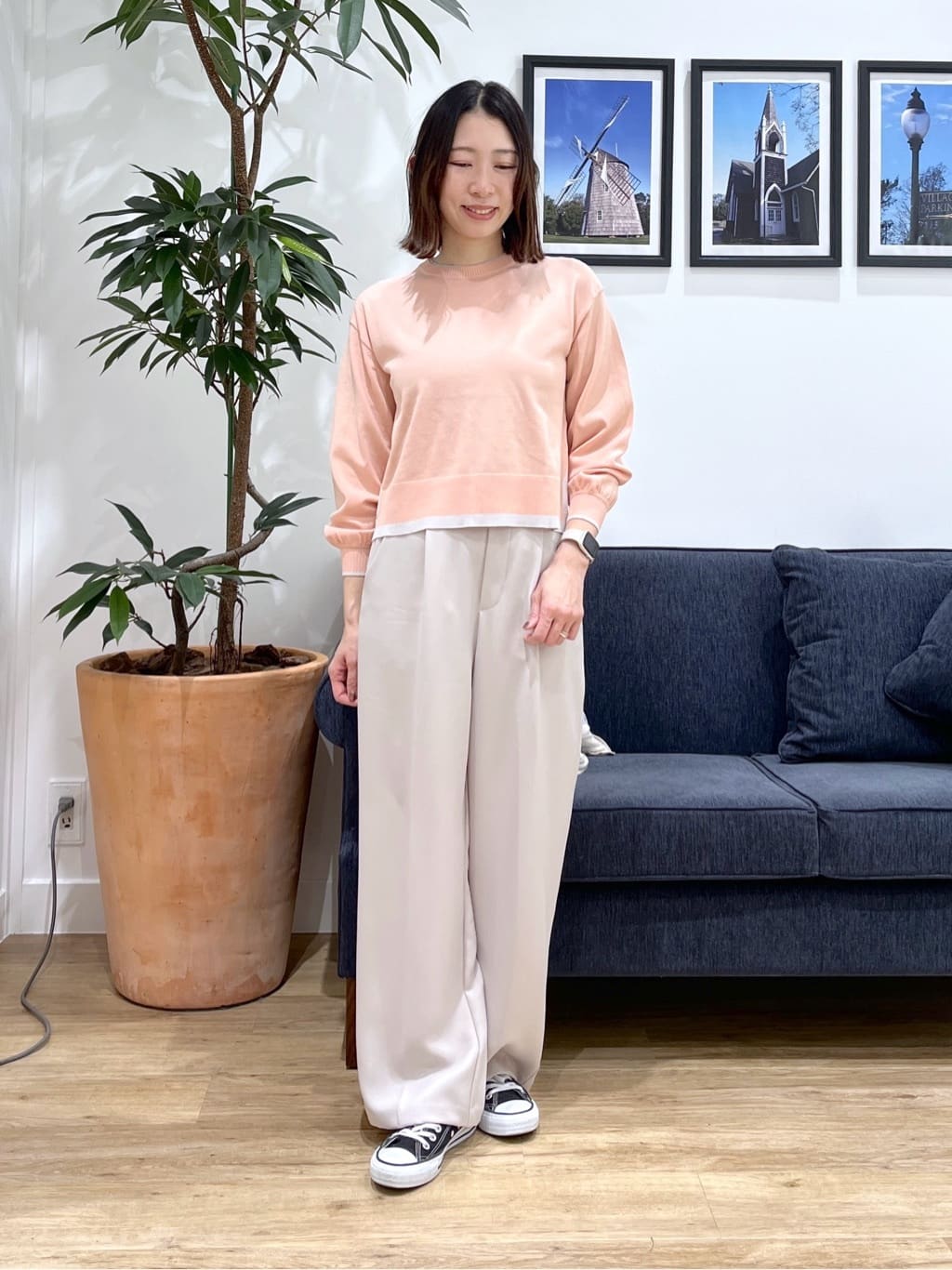 canaさんの「Dessin｜【洗える】バイカラーデザインニット」を使ったコーディネート